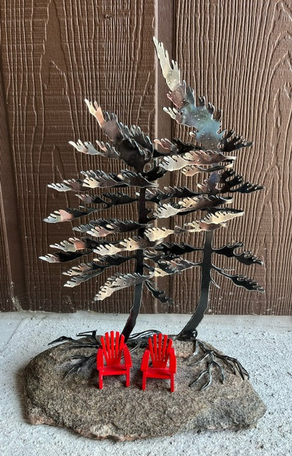 Red Muskoka Chairs & Windswept Pines - Cathy Mark