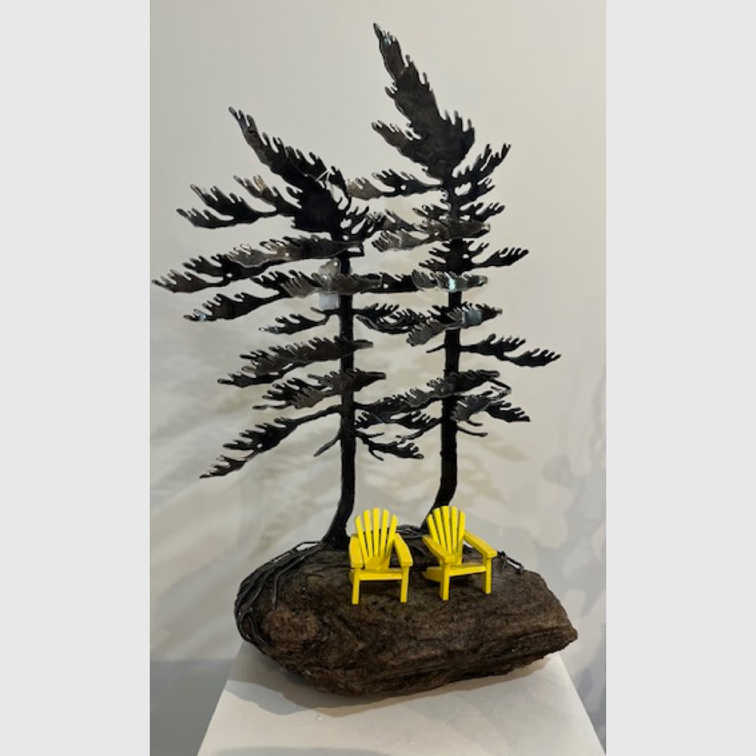 Yellow Muskoka Chairs & Windswept Pine - Cathy Mark