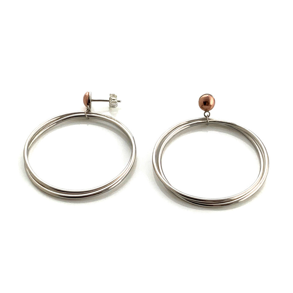 Large Double Wire Hoop Earrings - Claudine Moncion