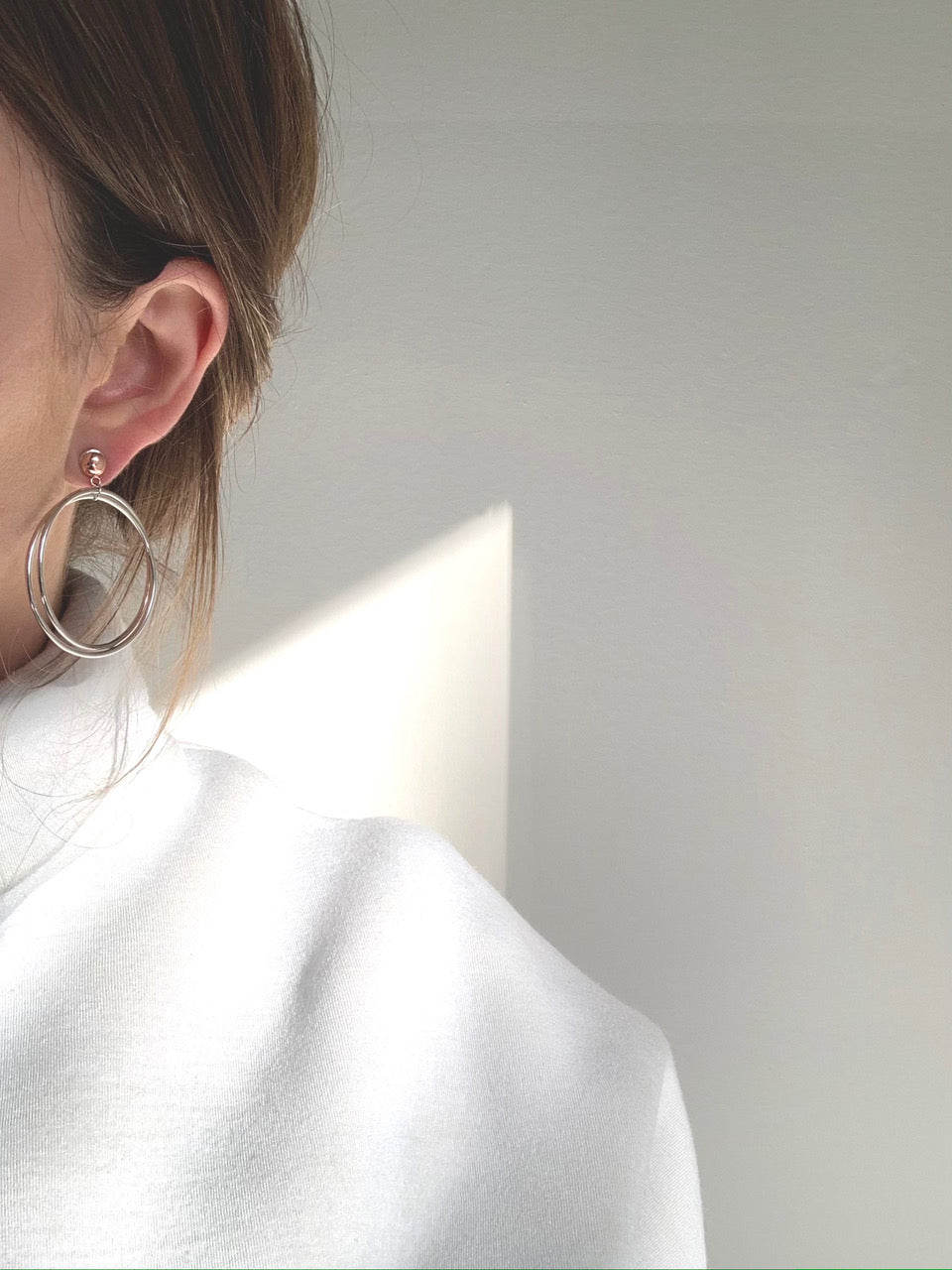 Large Double Wire Hoop Earrings - Claudine Moncion