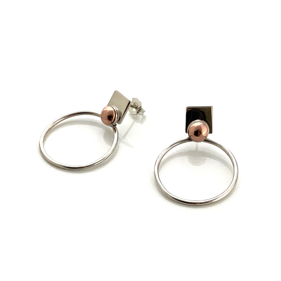 Silver Sheet & Silver Wire earrings - Claudine Moncion