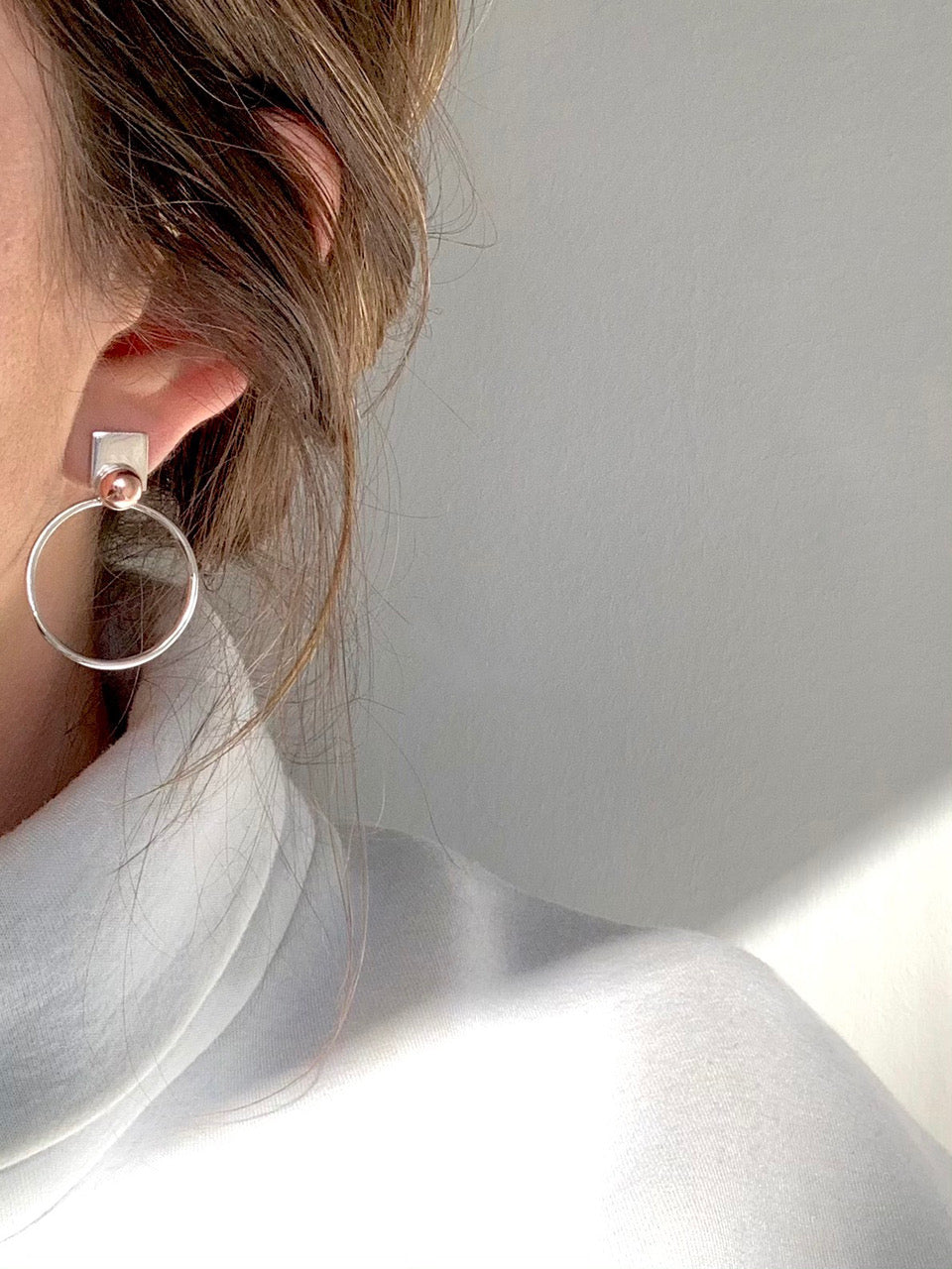 Silver Sheet & Silver Wire earrings - Claudine Moncion