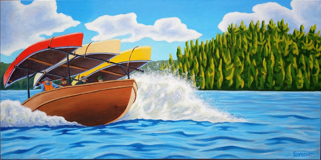 Here Comes the Water Taxi - Linda Sorensen-Painting-Eclipse Art Gallery
