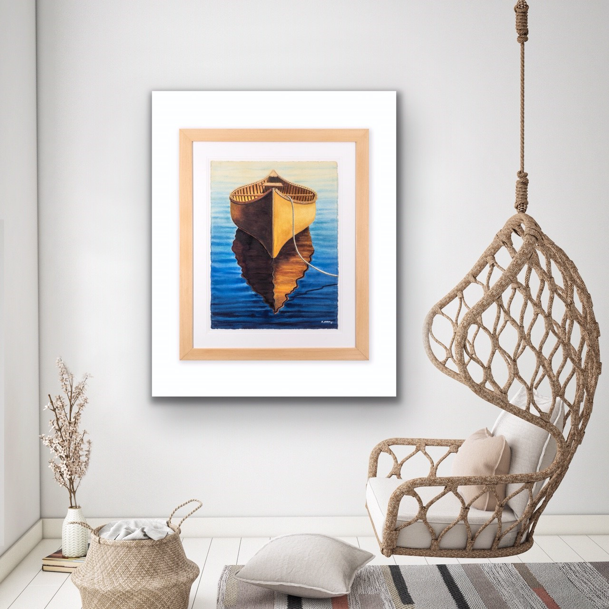 Yellow Canoe- Ed Novak-Painting-Eclipse Art Gallery