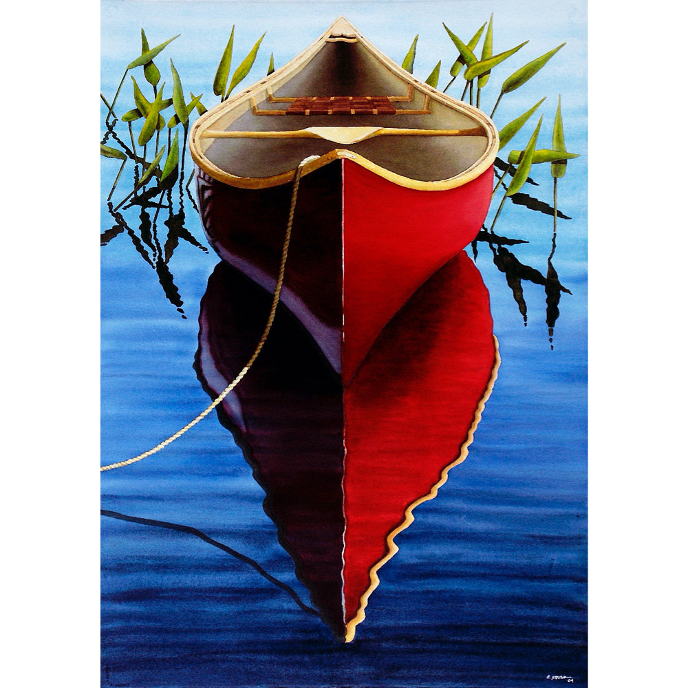 Red Canoe (print) - Ed Novak-Print-Eclipse Art Gallery