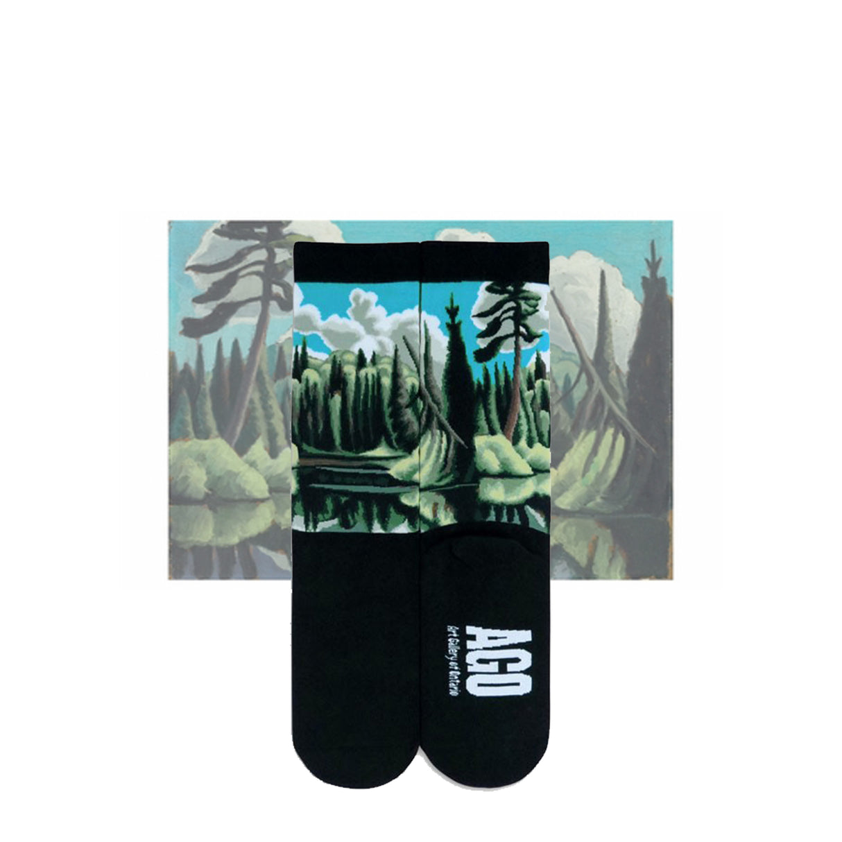 Algonquin Lake Art Socks - Lawrence Harris-Clothing-Eclipse Art Gallery