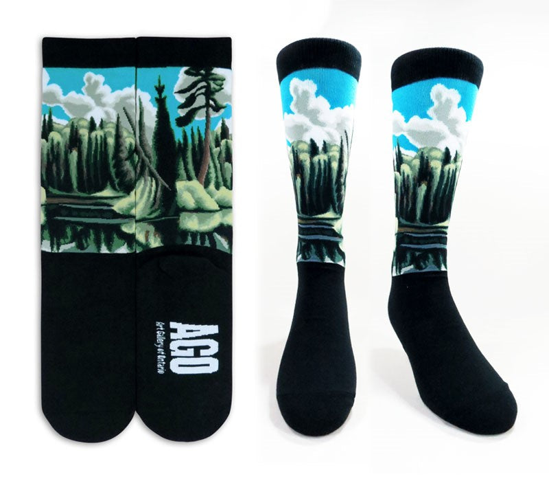 Algonquin Lake Art Socks - Lawrence Harris-Clothing-Eclipse Art Gallery