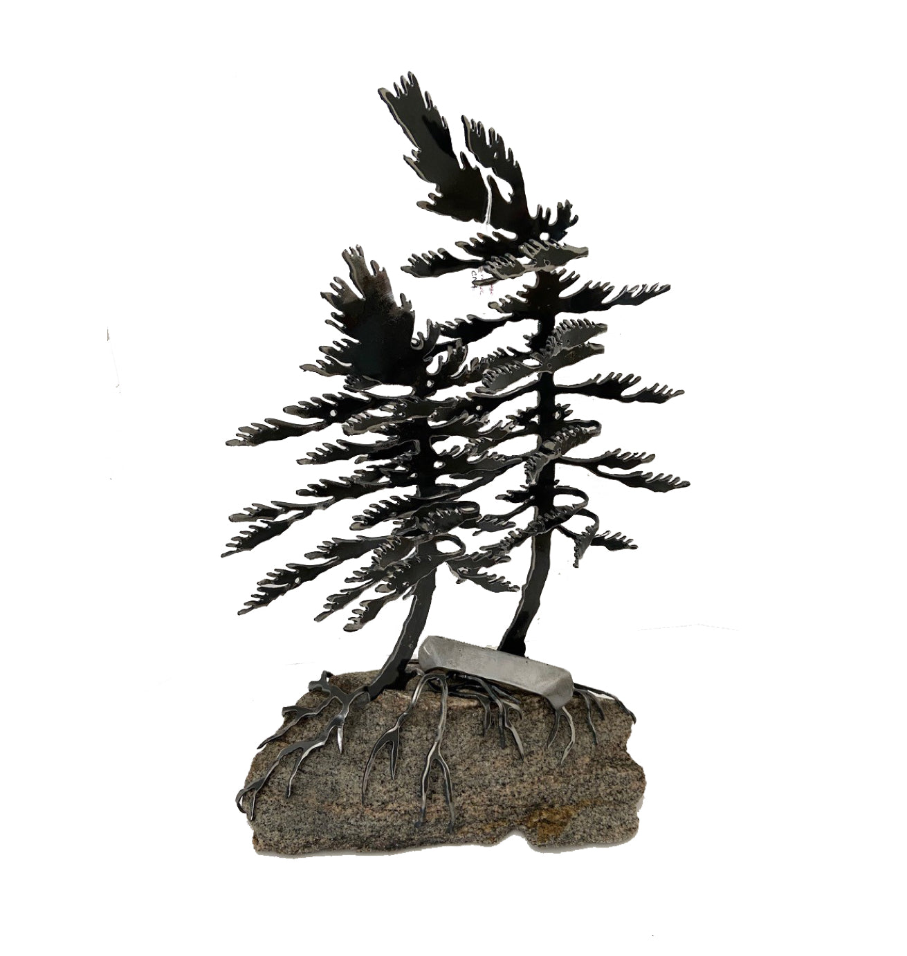 Windswept Pine with Canoe - Cathy Mark-Sculpture-Eclipse Art Gallery