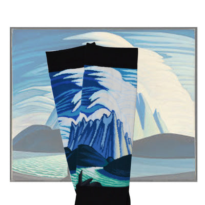 Lake & Mountains Art Socks - Lawrence Harris-Clothing-Eclipse Art Gallery