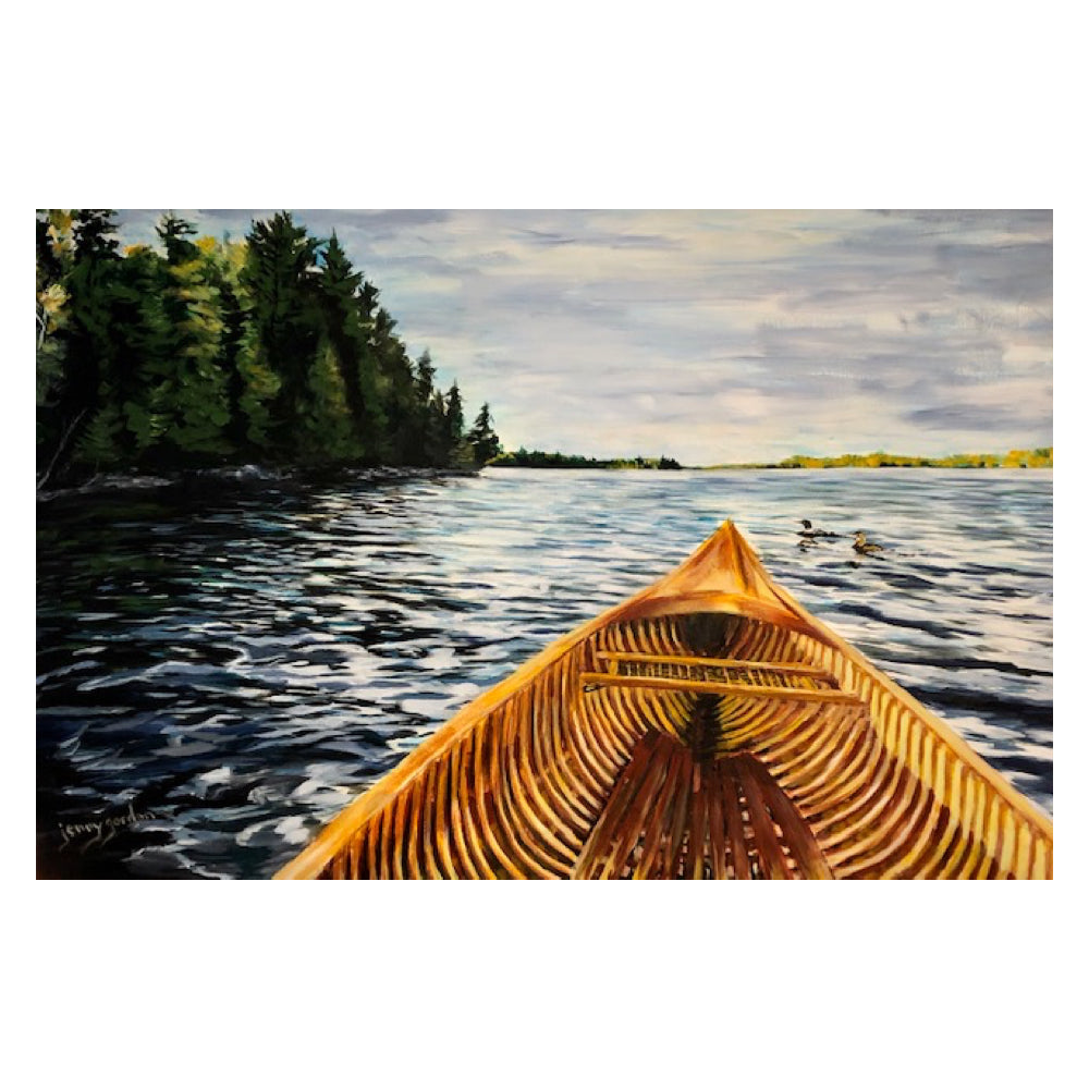 Paddling With The Loons - Jenny Gordon-Painting-Eclipse Art Gallery