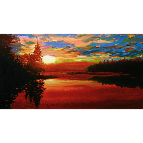 Lake of Two Rivers - Olaf Schneider-Painting-Eclipse Art Gallery