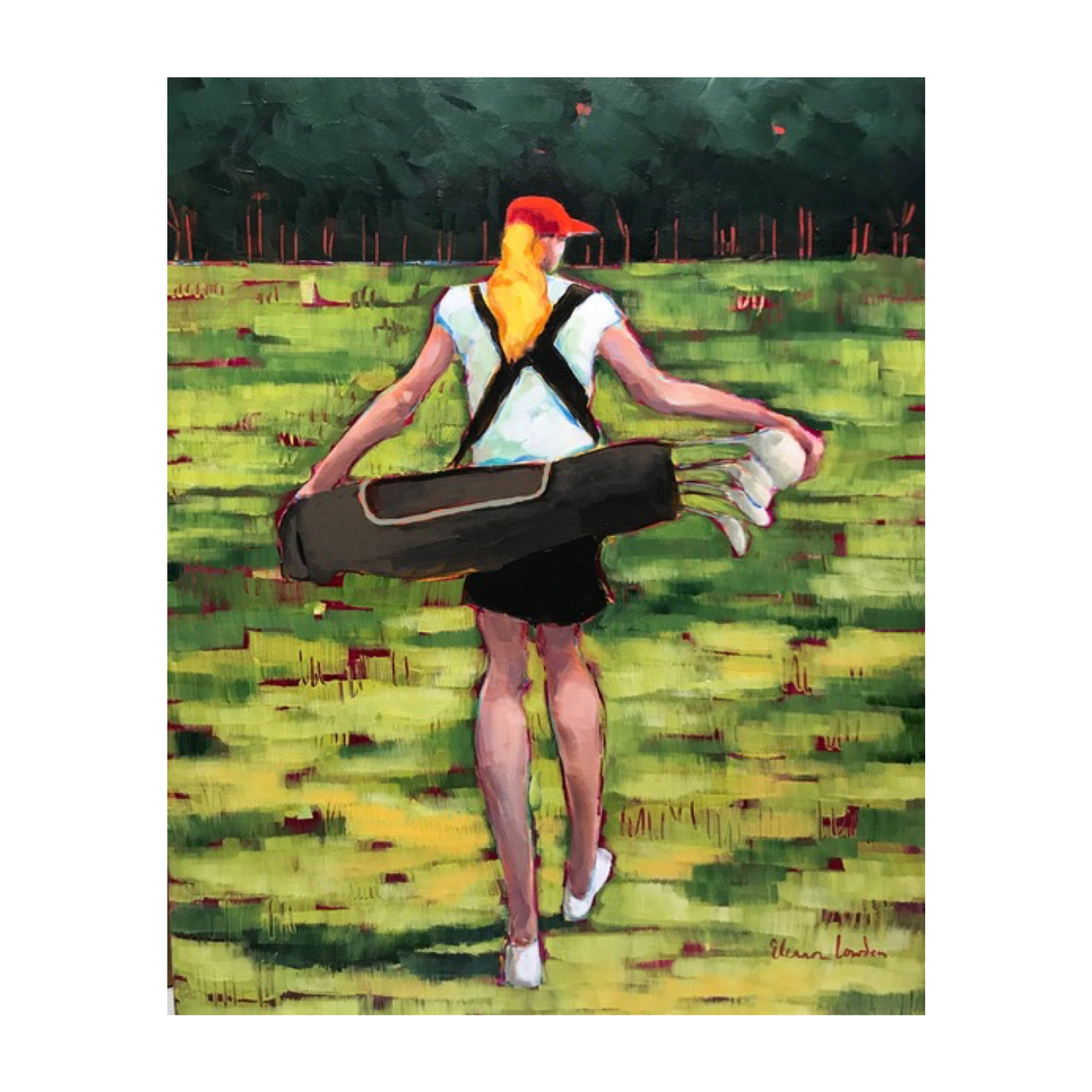 Ponytail Golfer - Eleanor Lowden-Painting-Eclipse Art Gallery