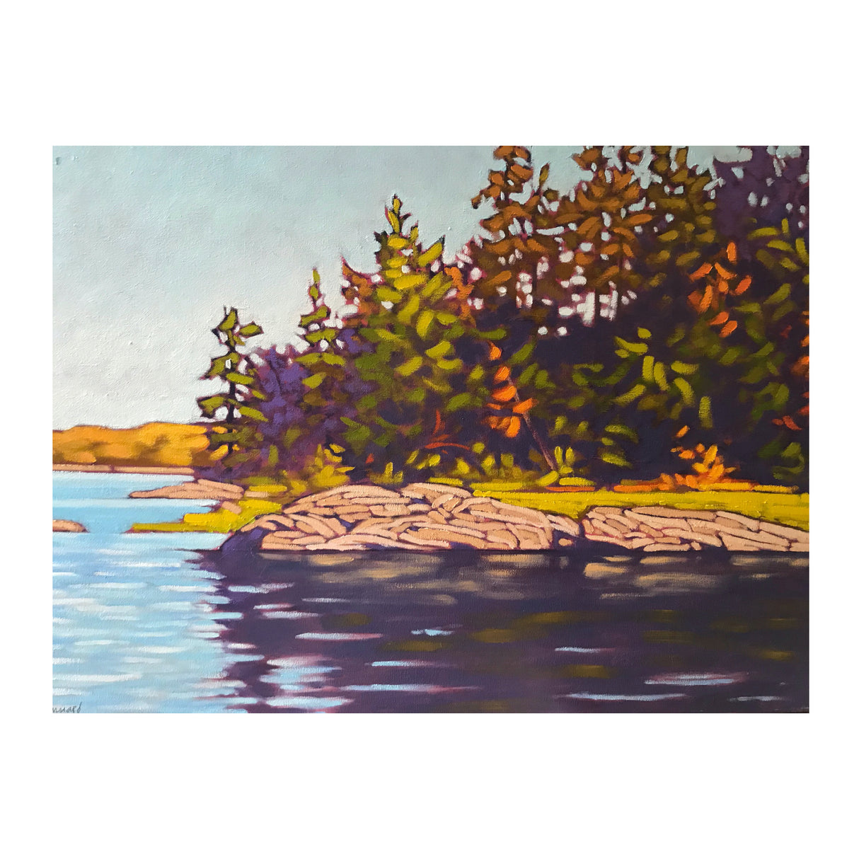 Rock & Trees - John Lennard-Painting-Eclipse Art Gallery