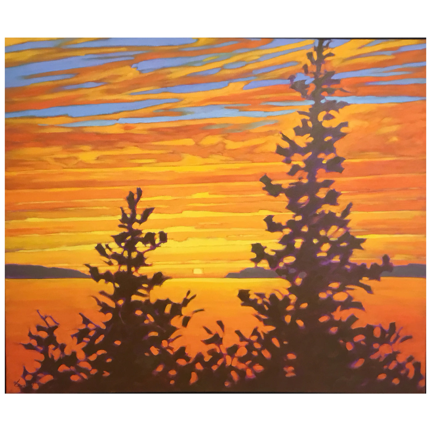 Golden Sunset - John Lennard-Painting-Eclipse Art Gallery
