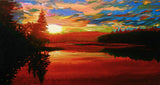 Lake of Two Rivers - Olaf Schneider-Painting-Eclipse Art Gallery